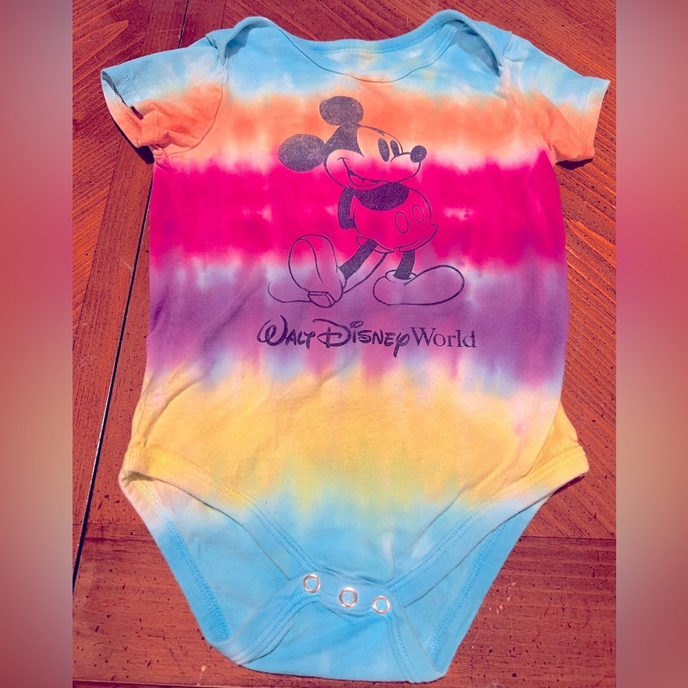 Disney Parks Walt Disney World Tie Dye Mickey Mouse Onesie Size 24 Months